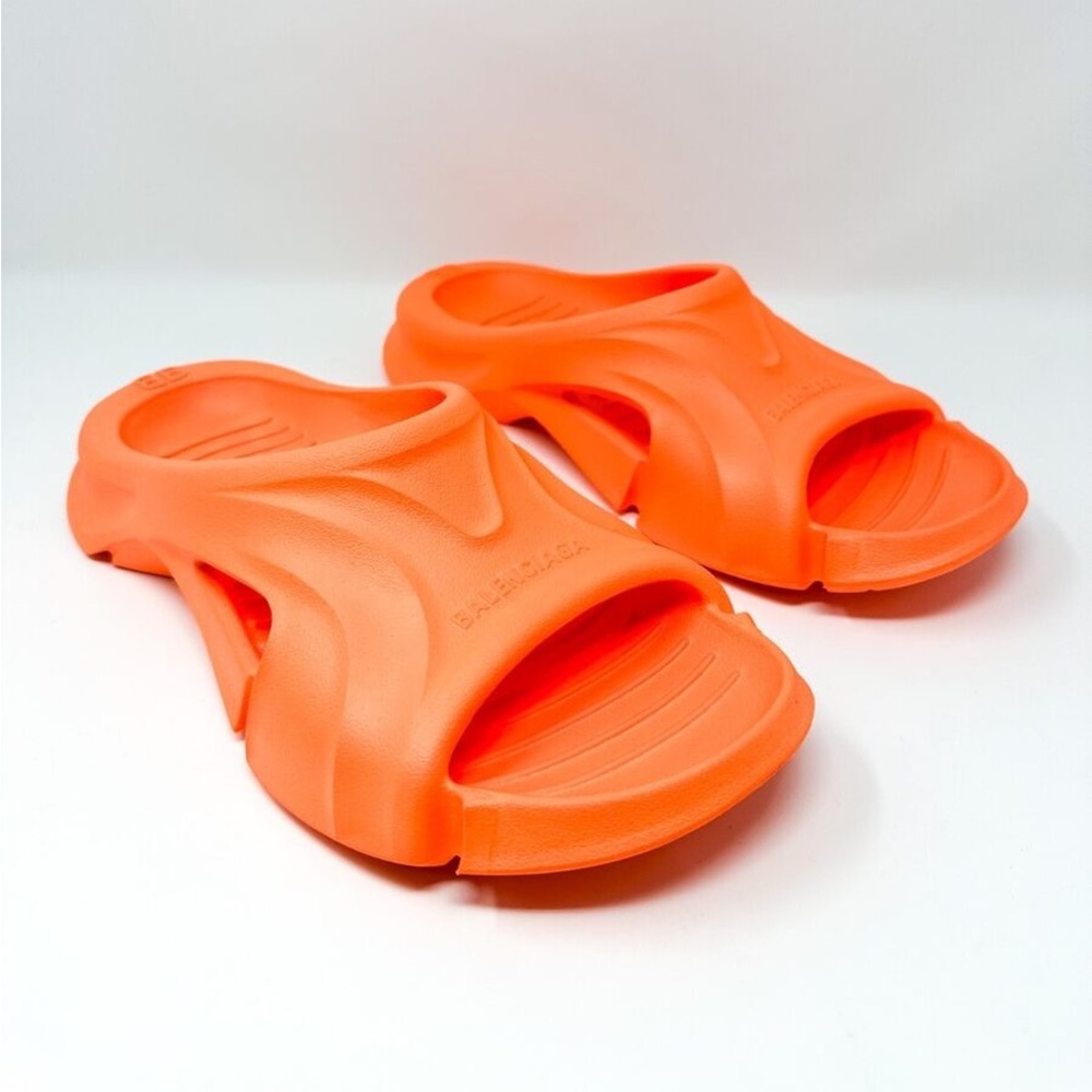 Balenciaga Orange Foam Slide Sandals - Picture 2 of 9